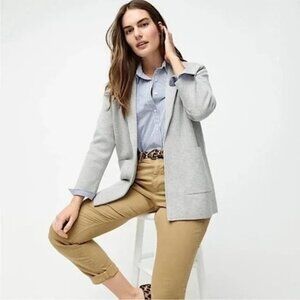J. Crew Sophie Open-Front Sweater Blazer Light Grey